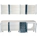 Bucatarie Zebra 260 cm din MDF Albastru cu blat termoizolant marmura travertin